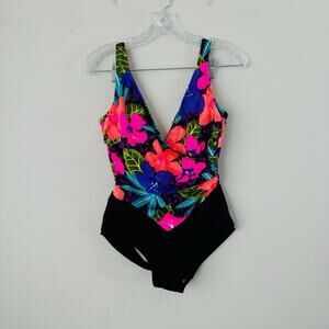 Swim Shaper Multi Color Floral One Piece Swim Suite Women’s Size 10